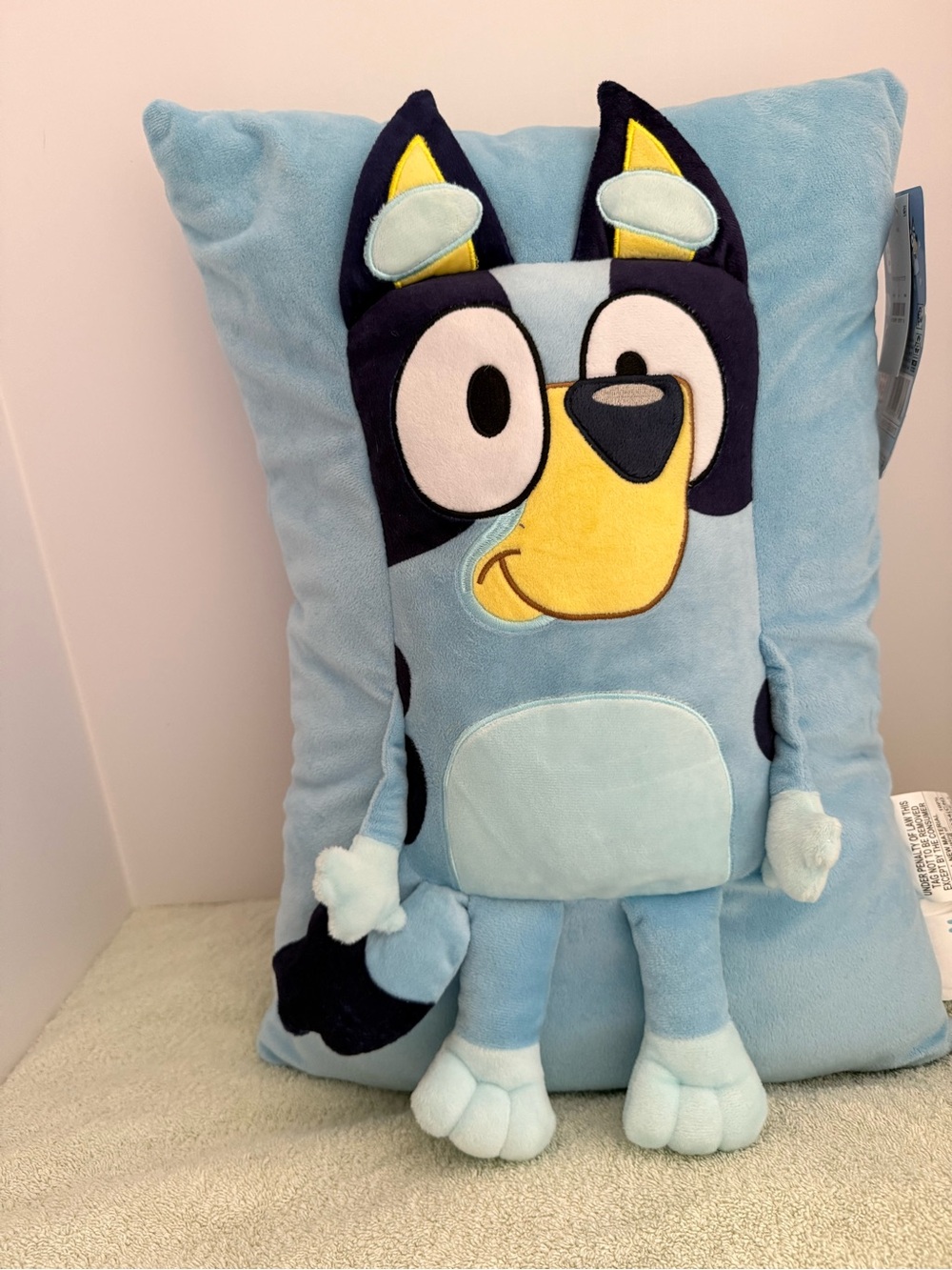 Bluey Plush Pillow - Light Blue Yellow Navy Dog Character